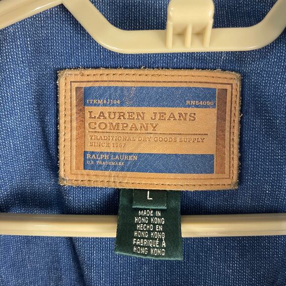 Vintage 90s Ralph Lauren Jeans Co Denim Chore Barn Workwear Jacket Women's Large - Picture 4 of 12